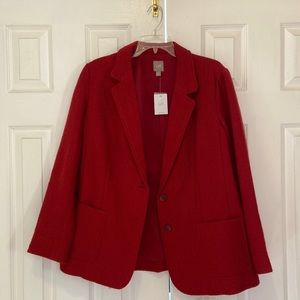 BNWT J Jill red tweed blazer petite large